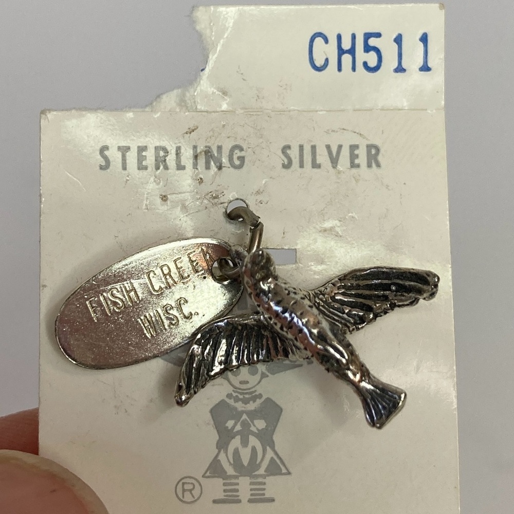 Vintage Sterling Silver Maisel’s Wisconsin Fish Creek bird Charm Bracelet